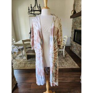Cotton Boho Tie Dye Kimono‎ Caridgan Size Large
